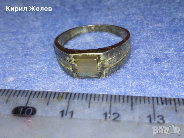 СТАРИНЕН СКЪПОЦЕНЕН СРЕБЪРЕН ПРЪСТЕН ВИСОКА ПРОБА СРЕБРО РЪЧНА РАБОТА с ШЛИФОВАН РЯДЪК ЯСПИС 43859, снимка 3 - Антикварни и старинни предмети - 44661386