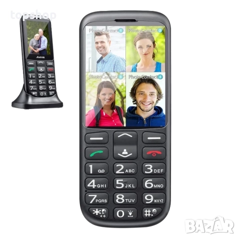 Нов TOKVIA T111 2.4-инчов голям дисплей Мобилен телефон с големи бутони за възрастни хора с SOS бут.