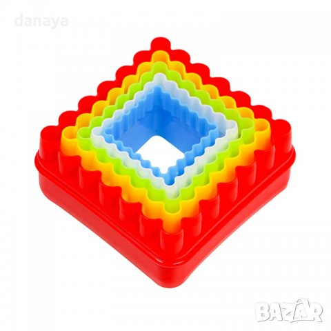 2966 Комплект форми за сладки Квадрати, 5 броя, снимка 2 - Форми - 37697494