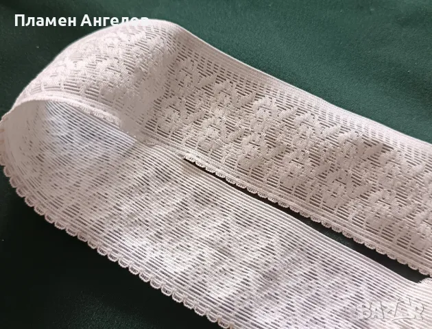 Бяла дантела еластична ликра, коприна 