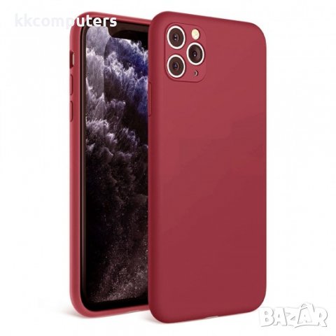 Силиконов кейс Silicone Soft Cover, За iPhone 14 (6.1), Бордо