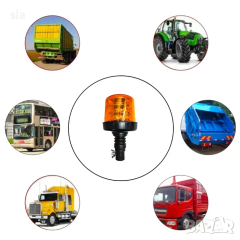 Сигнална лампа - Маяк, 12V/24V, Мигане + въртене, снимка 4 - Аксесоари и консумативи - 51259206