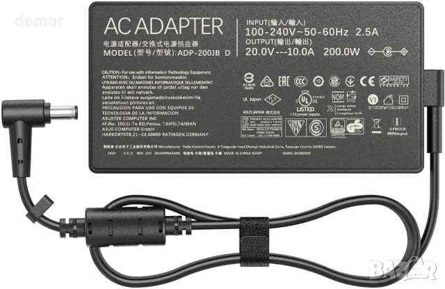 200W зарядно за лаптоп Asus Rog Strix G15 G17 Rog Zephyrus G16 Asus TUF Gaming F17 F15,20V/10A, снимка 2 - Друга електроника - 48847276