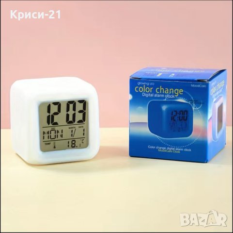 LED часовник КУБ час,дата,температура, снимка 1 - Други стоки за дома - 42292348