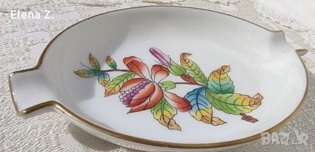 2 ръчно рисувани пепелника Herend Hungary, снимка 6 - Декорация за дома - 52231540