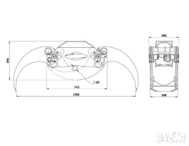 Професионален Финландски Грайфер Щипка Country 0.23 м² PRO, 1500 мм + кука 3т, снимка 6 - Други машини и части - 54180096