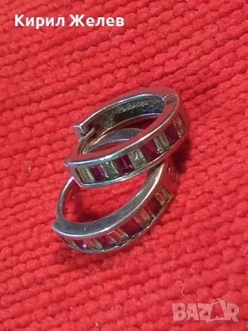 ПРЕКРАСНИ РУБИНЕНИ СРЕБЪРНИ ОБЕЦИ - АНГЛИЯ СРЕБРО 925 с ЮВЕЛИРНО ФАСЕТИРАНИ РУБИНИ 50065, снимка 18 - Обеци - 49704566