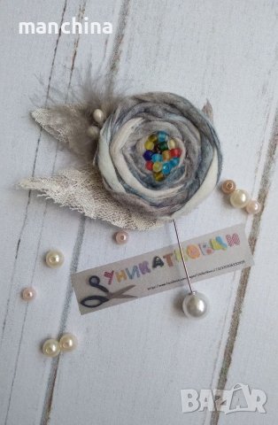 Текстилна брошка, снимка 7 - Други - 37842407