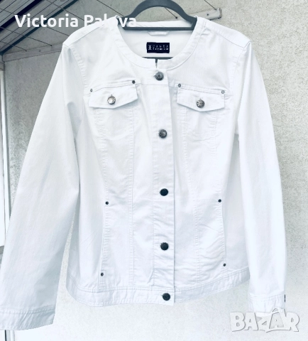 Класическо бяло яке деним премиум, снимка 4 - Якета - 52536458
