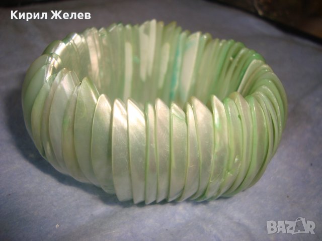 РАЗКОШНА СЕДЕФЕНА ЛЯТНА ПЛАЖНА ХЕНД - МЕЙД АРТ ГРИВНА 57931, снимка 10 - Гривни - 37053731