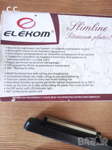Преса Elekom EK-026, 22 лв, снимка 4 - Преси за коса - 39903197
