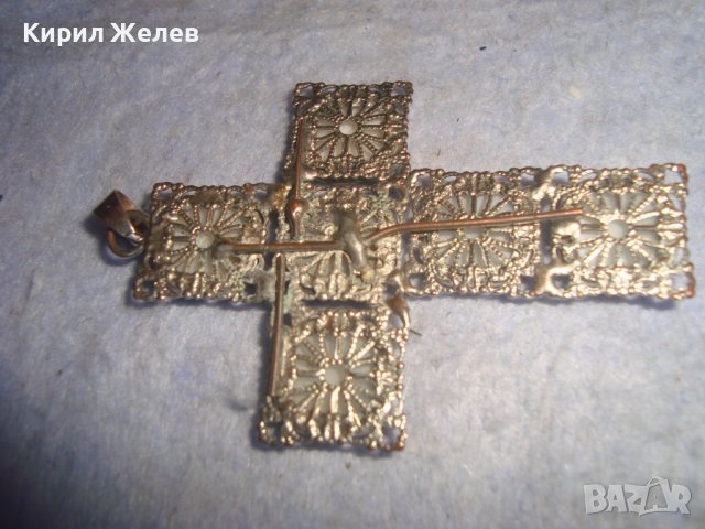 АЖУРЕН СРЕБРИСТ ВИНТИДЖ АРТ КРЪСТ 27504, снимка 8 - Колиета, медальони, синджири - 36983018