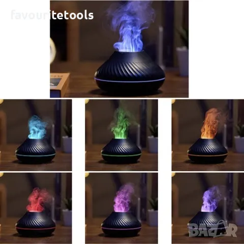 Овлажнител 130мл с включени 3 ароматизатора, с ефект горящ огън, снимка 3 - Ароматизатори - 47604587