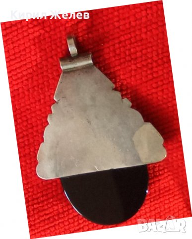 ЕТИОПСКИ СРЕБЪРЕН МЕДАЛЬОН АМУЛЕТ с ЧЕРЕН ОНИКС РЪЧНО с КАЛЕМ ОРНАМЕНТИРАН АБСОЛЮТЕН УНИКАТ 17479, снимка 3 - Антикварни и старинни предмети - 31196303