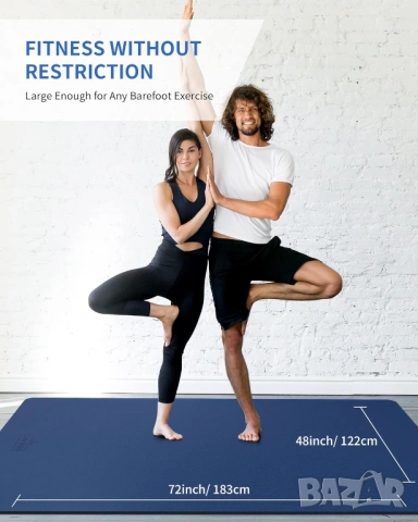 Голяма спортна постелка 183 x 122 см,  за йога , фитнес , пилатес, снимка 4 - Йога - 54215939