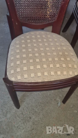 стол с ратан и дамаска внос от Европа, снимка 5 - Столове - 50681020