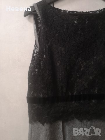 Офис Рокля размер L сиво с Черна дантела , снимка 6 - Рокли - 42782617