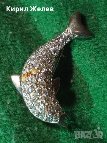 ФРЕНСКА МАРКОВА ФИГУЛАРНА СРЕБЪРНА БРОШКА ДЕЛФИН СРЕБРО 925 МИНЕРВА с БЯЛА ПОЗЛАТА и ЦИРКОНИ 29219, снимка 17 - Антикварни и старинни предмети - 46219939