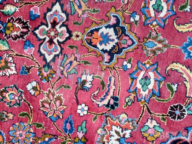 Ръчно тъкан вълнен персийски килим.Ирански.Антика за ценители., снимка 4 - Килими - 51609055