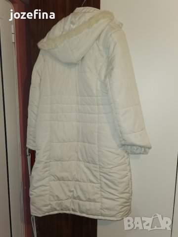 Бяло дълго зимно шушляково яке, снимка 8 - Якета - 42842125