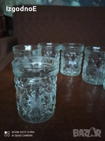 Стари руски чаши от дебело релефно стъкло, снимка 4 - Чаши - 47604411