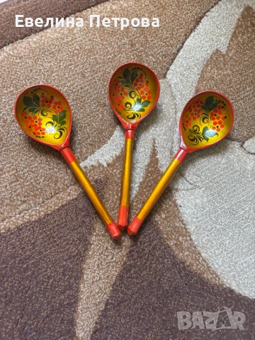 Дървени рисувани лъжици Хохлома