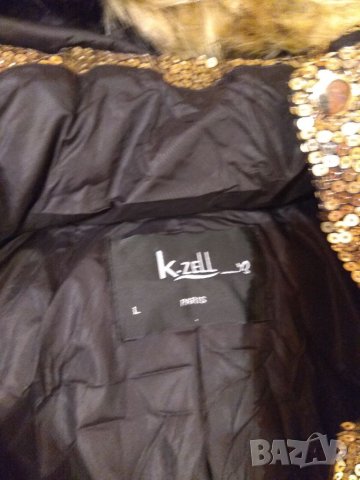 Златно зимно яке с пайети, снимка 2 - Якета - 42763413