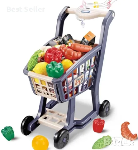 Комплект количка за пазаруване в супермаркет със светлинна музика