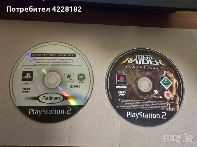 Playstation 2 игри GTA San Andreas и Tomb Raider Anniversary