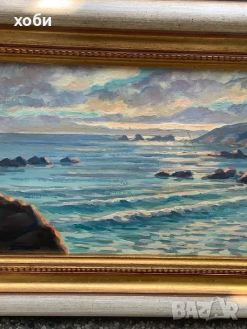 стара картина морски пейзаж, снимка 5 - Картини - 55877584