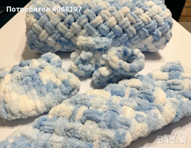 Комплект одеало, терлички, шапка и шал, снимка 3 - Детски комплекти - 48073789