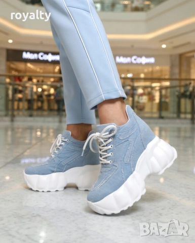 Кецове на платформа - деним, снимка 2 - Кецове - 54028930