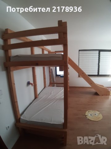 Двуетажно легло с пързалка, снимка 1 - Мебели за детската стая - 37621525
