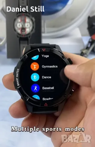 2025 НОВ Модел Луксозен Смарт часовник Голям 1,6" AMOLED дисплей Памет 4G ROM , снимка 6 - Водоустойчиви - 47401350