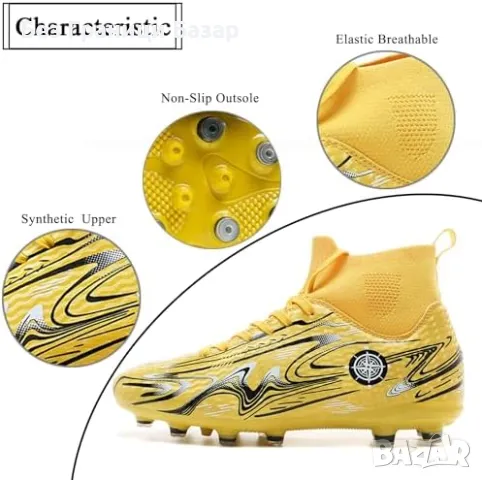 Нови Детски футболни обувки с шипове, антихлъзгащи и дишащи бутонки, снимка 3 - Детски маратонки - 47420517