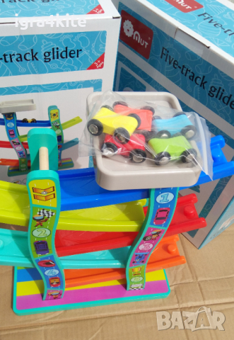  Нов модел писта 5-ца пързалка с колички и платформа