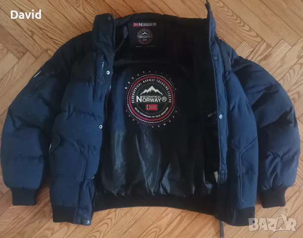 Оригинално зимно мъжко яке Geographical Norway Бомбър, снимка 3 - Якета - 48444983
