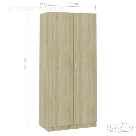 Гардероб, дъб сонома, 90x52x200 см, ПДЧ Код P270, снимка 7 - Гардероби - 49768725