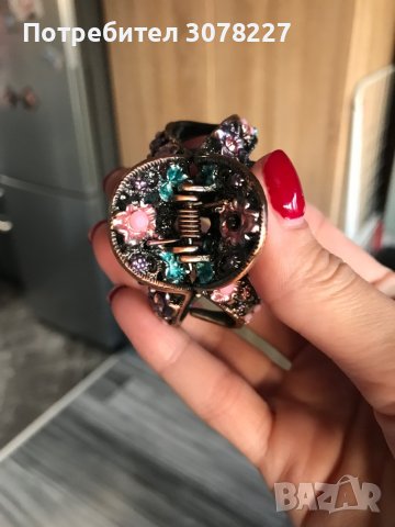 Метална шнола с инкрустации, снимка 5 - Аксесоари за коса - 38431629