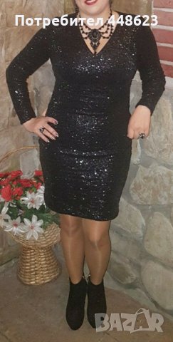 Дамска рокля с паети, снимка 1