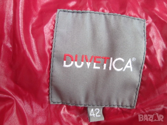 DUVETICA дамско марково червено пухено яке размер 42 (М)., снимка 5 - Якета - 51866830