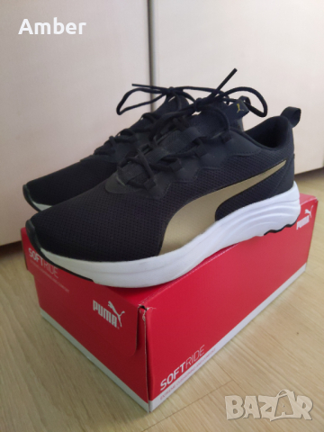 Puma Softride Sophia Easy черни маратонки със златист детайл, снимка 5 - Маратонки - 36570521
