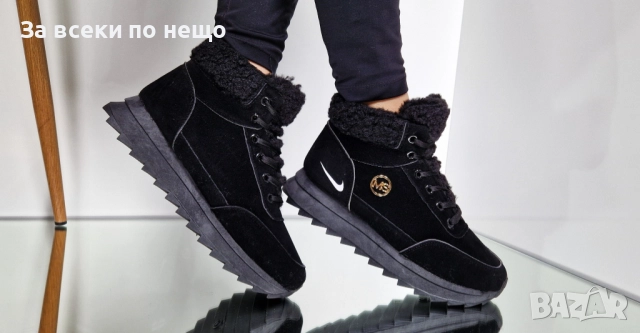 Nike Дамски Черни Меки И Топли Боти Найк Код P1416, снимка 4 - Маратонки - 52179771