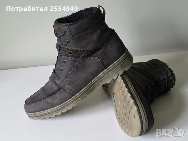 Ecco кожени боти 46 номер, снимка 3 - Мъжки ботуши - 54029078