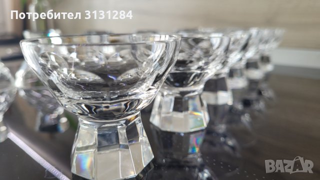 Антикварни рядки емски кристални 24% чаши за ликър/ракия Peill Glaser Германия, снимка 7 - Чаши - 40404632