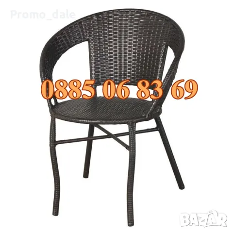 Градински ратанов комплект маса с два стола, снимка 4 - Градински мебели, декорация  - 49109118