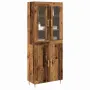 vidaXL Висок шкаф 2 бр. Старо дърво 69,5 x 34 x 180 см, снимка 3