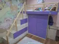 Детско легло, гардероб, стълби с чекмеджета, скрин и шкаф, снимка 2
