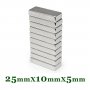 Неодимов магнит 25x10x5mm N52, magnit, neodimov, магнити, magnet, снимка 5