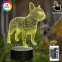 Холограмна 3D LED лампа Френски Булдог-дистанционно управление 16 цвята+други режими на управление, снимка 1